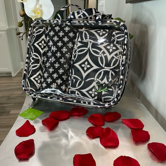 Vera Bradley Handbags - NWT. Vera Bradley Makeup/Toiletry Bag Set Black/White/Gray